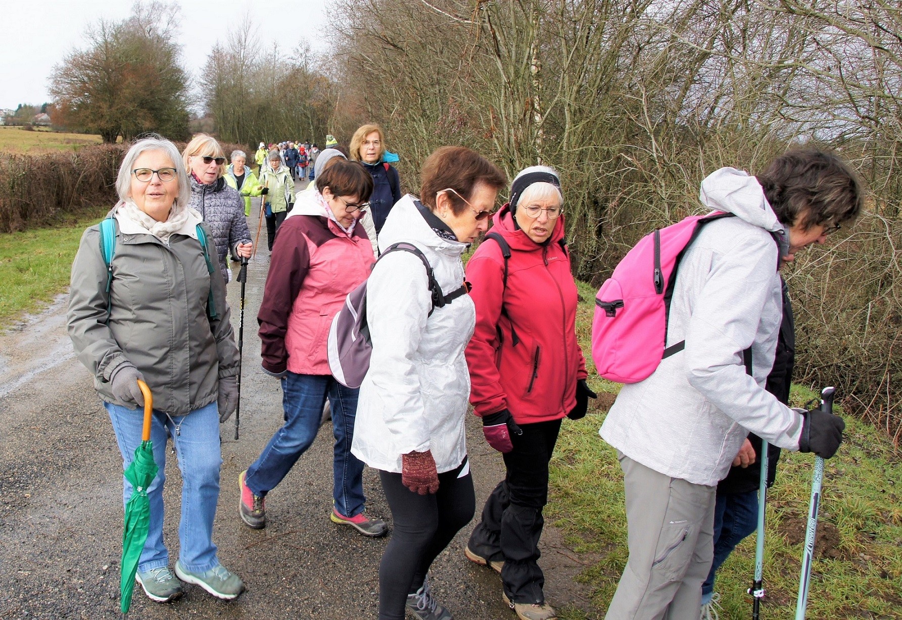 Départ de la marche à Pulvérières