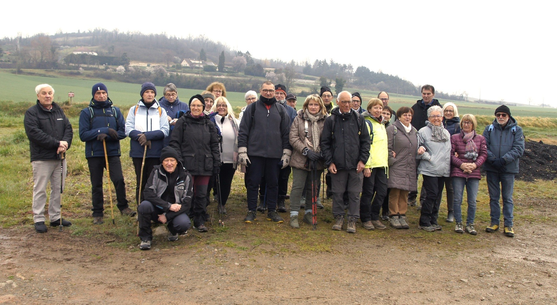 Le groupe de marcheurs à Artonne