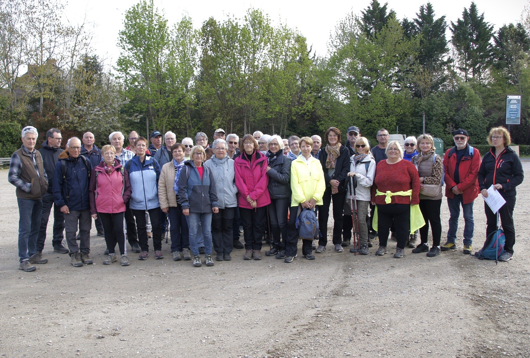 Le groupe de marcheurs à Buxières les Mines