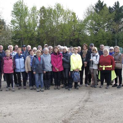 Le groupe de marcheurs à Buxières les Mines