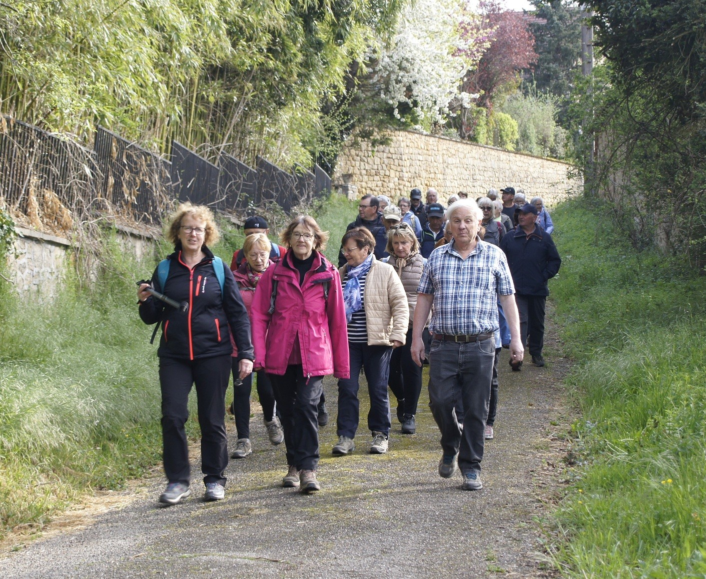 Marcheurs sur les chemins à Buxières les Mines